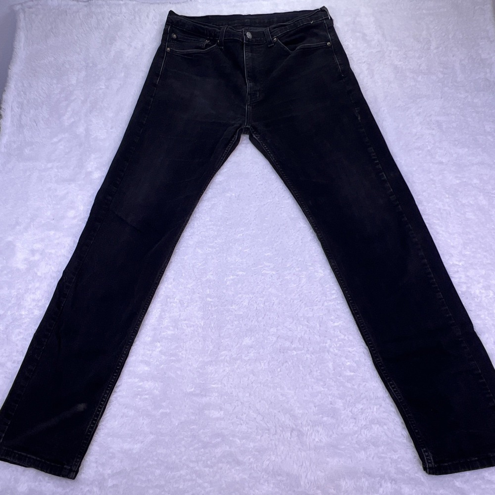 VTG Levis 505 Jeans Men 36x32 Black Regular Fit Straight Leg Denim Classic Style